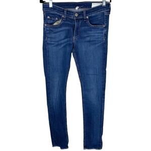 Rag & Bone Capri Orson Denim Jeans Frayed Ankle Low Rise Size 27 EUC Inseam 26